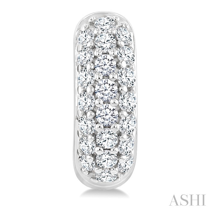 3 Row Diamond Huggie Fashion Earrings