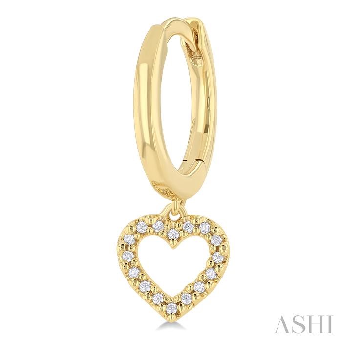 Heart Shape Petite Diamond Fashion Huggie Earrings
