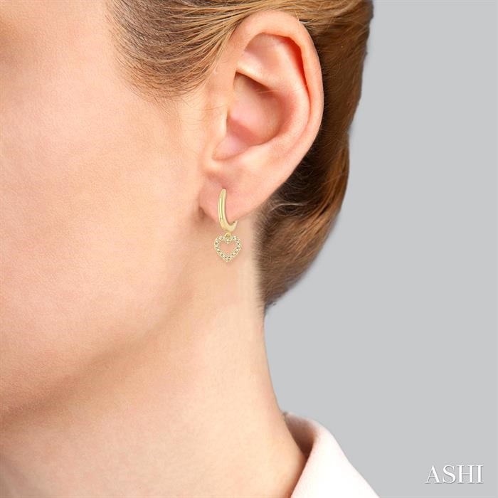 Heart Shape Petite Diamond Fashion Huggie Earrings