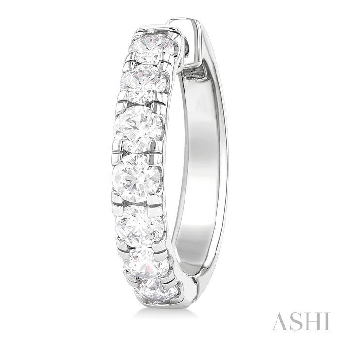 Round Shape Diamond Hoop Earrings