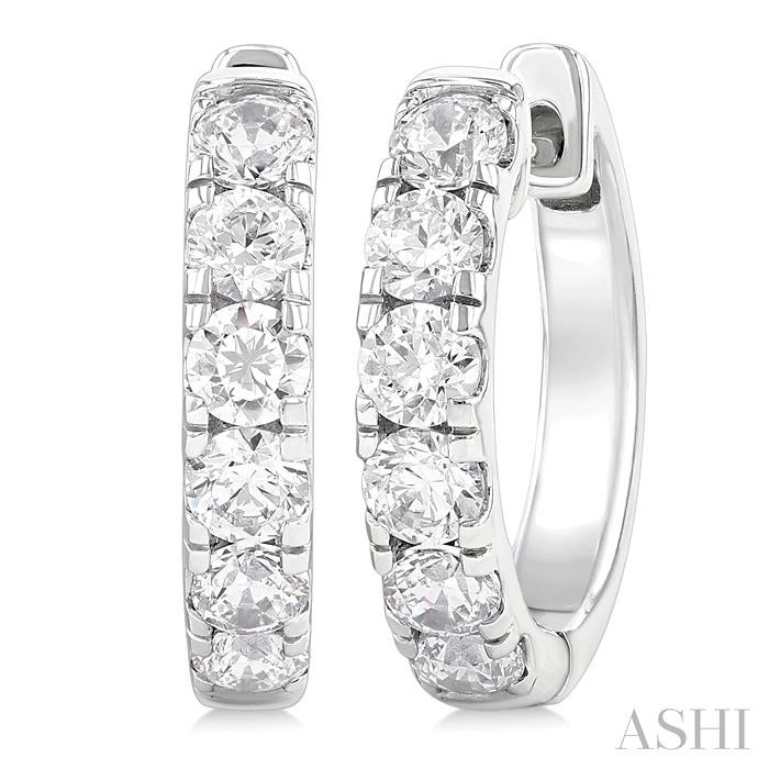 Round Shape Diamond Hoop Earrings