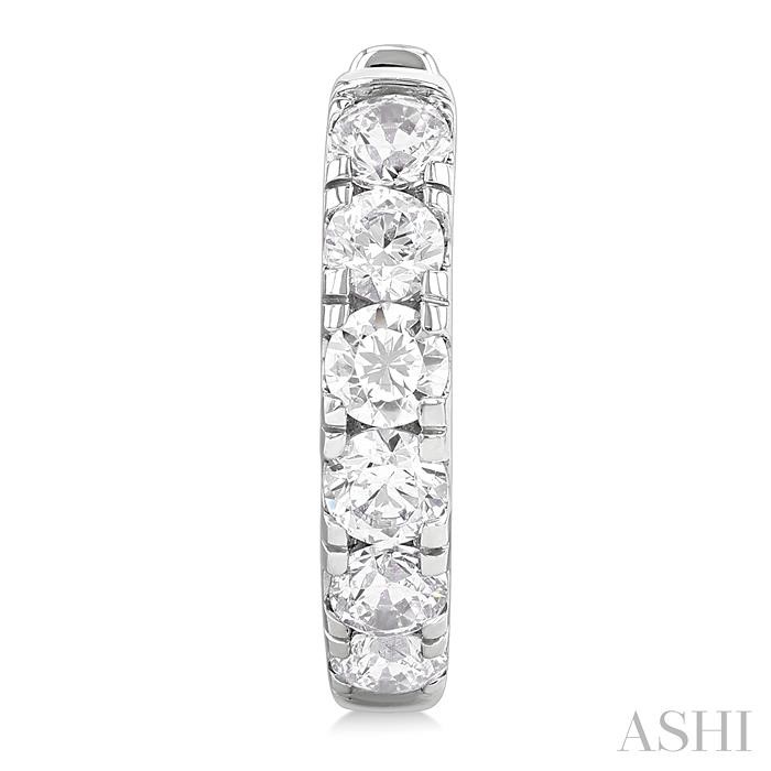 Round Shape Diamond Hoop Earrings