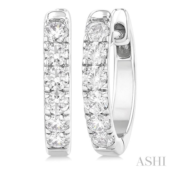 Round Shape Diamond Hoop Earrings