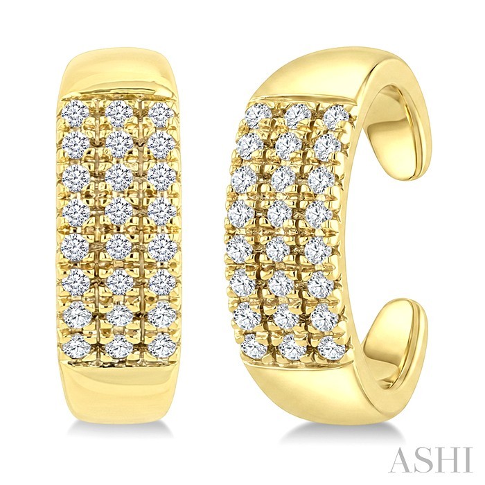 Petite Diamond Fashion Huggie Cuff Earrings