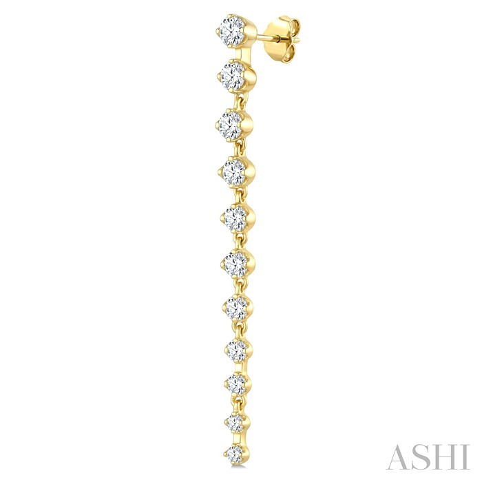 Graduated Diamond Fashion Long Earrings