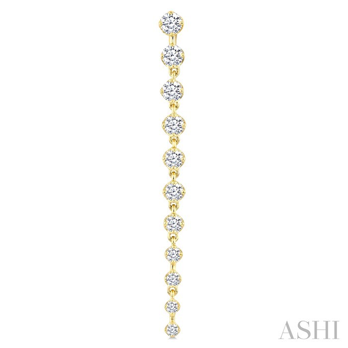 Graduated Diamond Fashion Long Earrings