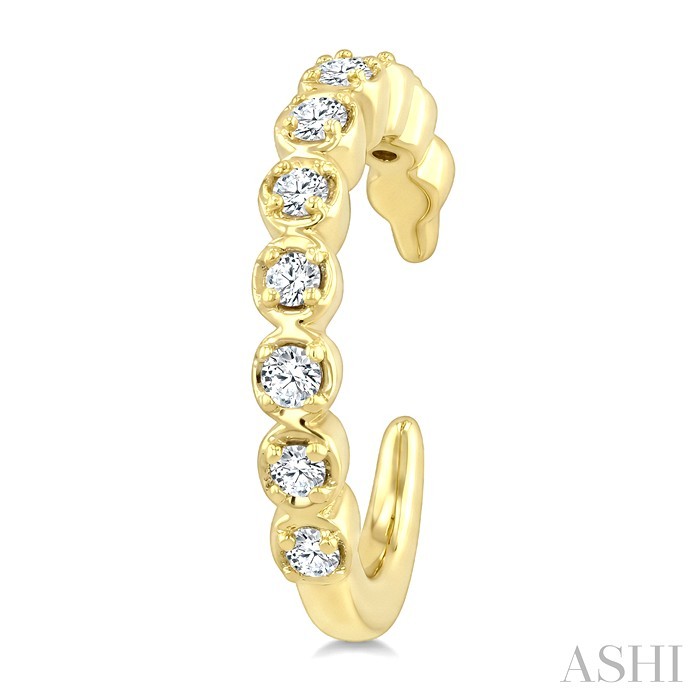 Petite Diamond Fashion Huggie Cuff Earrings