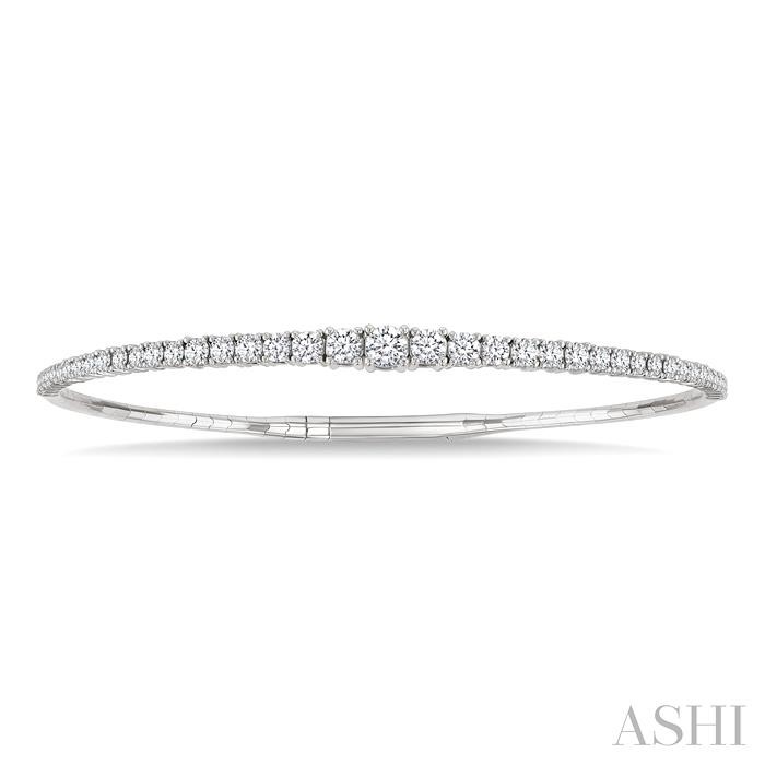 Diamond Halfway Graduated Flex Bangle