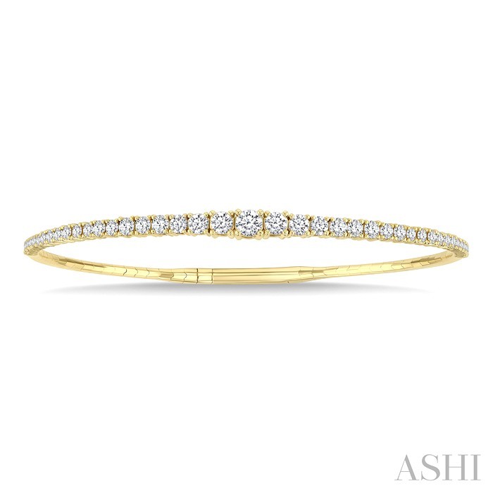 Diamond Halfway Graduated Flex Bangle