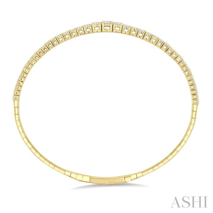 Diamond Halfway Graduated Flex Bangle