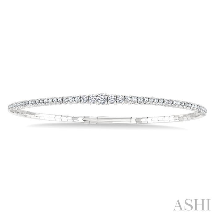 Diamond Halfway Graduated Flex Bangle