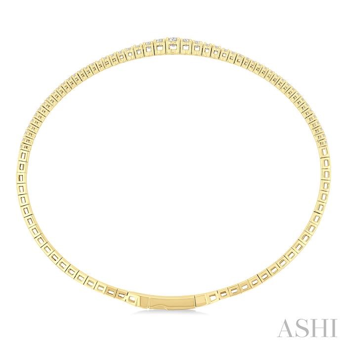 Diamond Halfway Graduated Flex Bangle