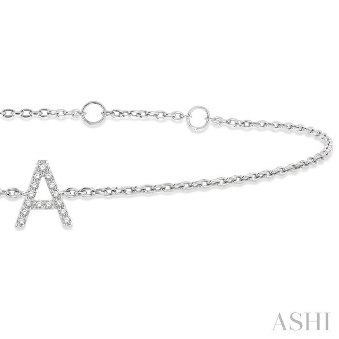 BLOCK 'A' INITIAL DIAMOND CHAIN BRACELET