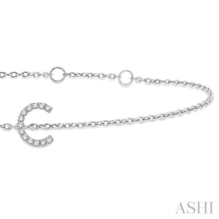 Block 'C' Initial Diamond Chain Bracelet