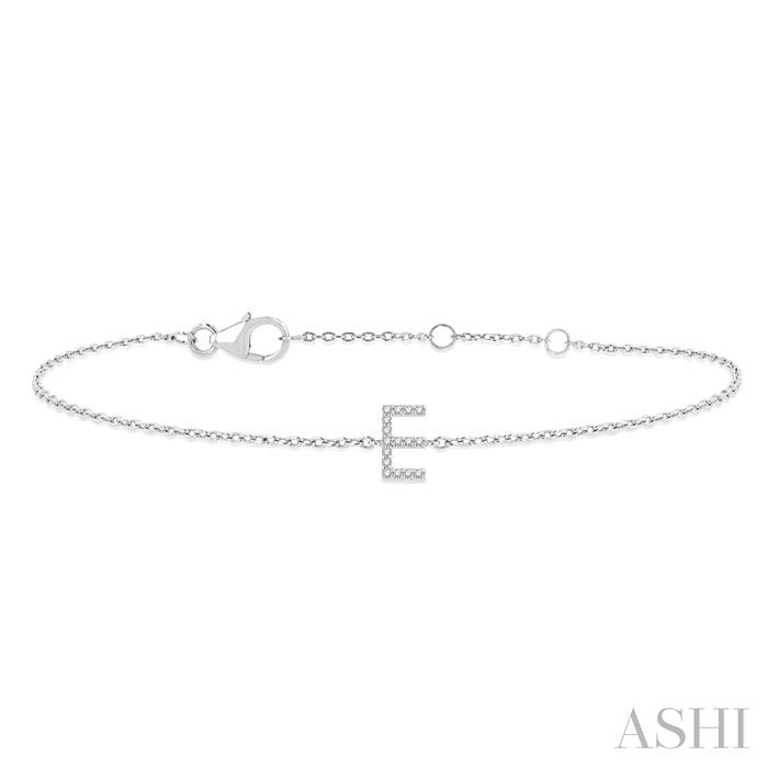 BLOCK 'E' INITIAL DIAMOND CHAIN BRACELET