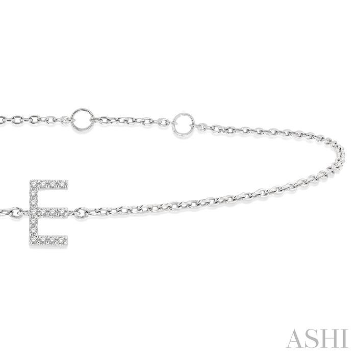 Block 'E' Initial Diamond Chain Bracelet