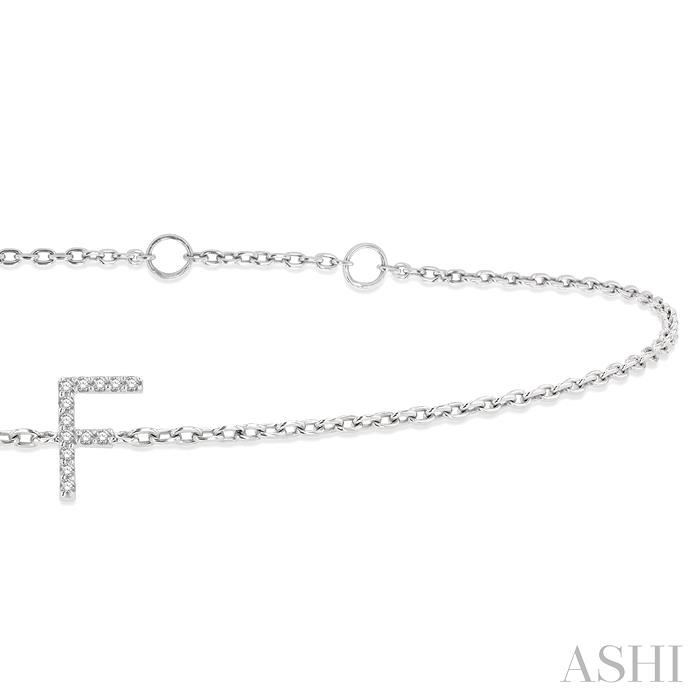 BLOCK 'F' INITIAL DIAMOND CHAIN BRACELET