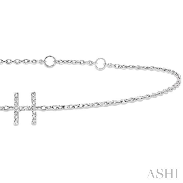 BLOCK 'H' INITIAL DIAMOND CHAIN BRACELET