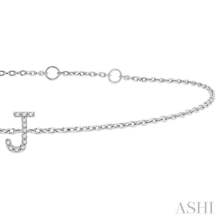 Block 'J' Initial Diamond Chain Bracelet