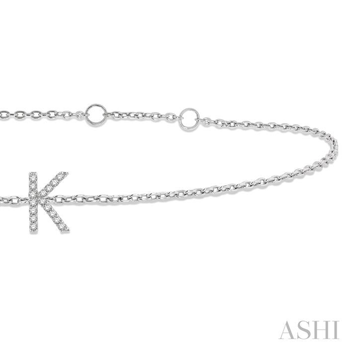 Block 'K' Initial Diamond Chain Bracelet