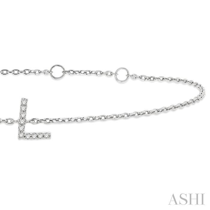 Block 'L' Initial Diamond Chain Bracelet