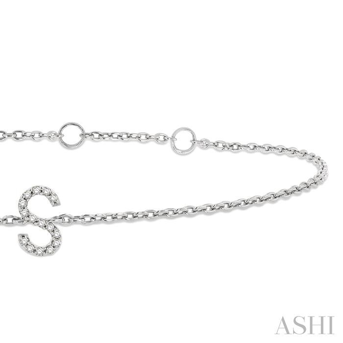 Block 'S' Initial Diamond Chain Bracelet