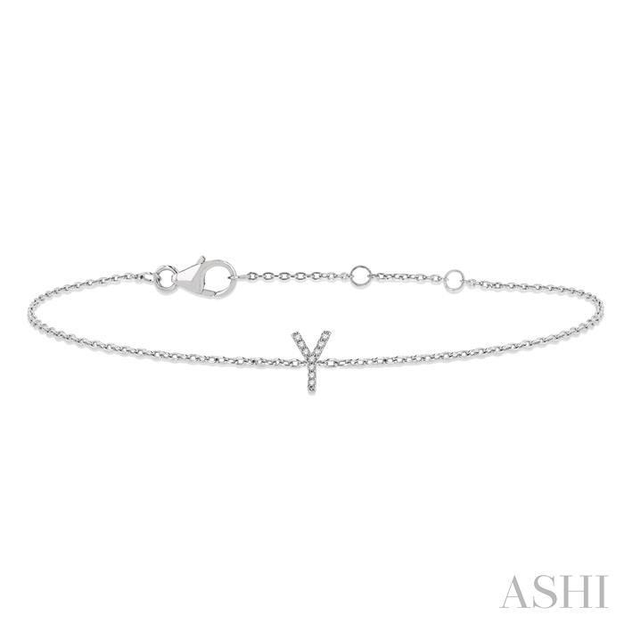 Block 'Y' Initial Diamond Chain Bracelet