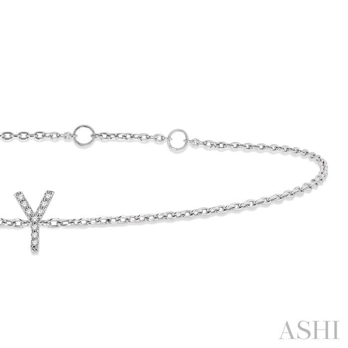 Block 'Y' Initial Diamond Chain Bracelet