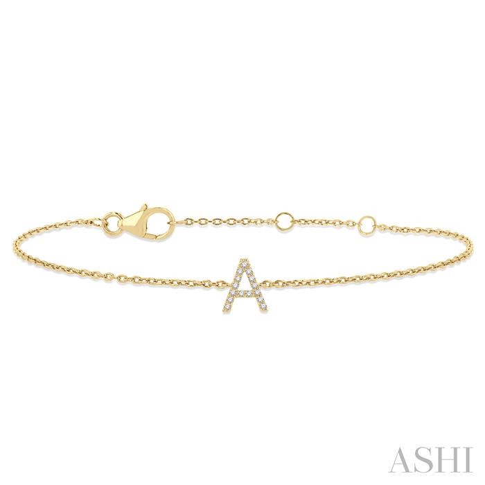 BLOCK 'A' INITIAL DIAMOND CHAIN BRACELET