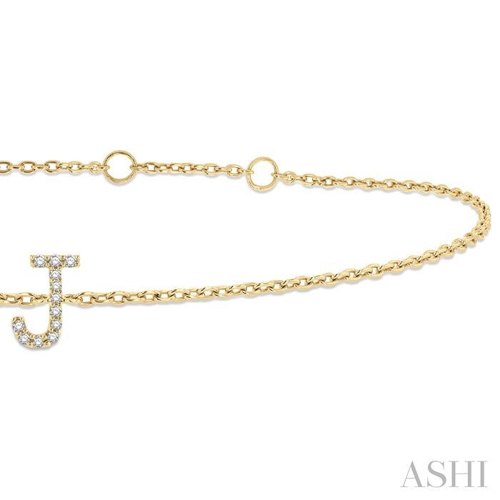 Block 'J' Initial Diamond Chain Bracelet