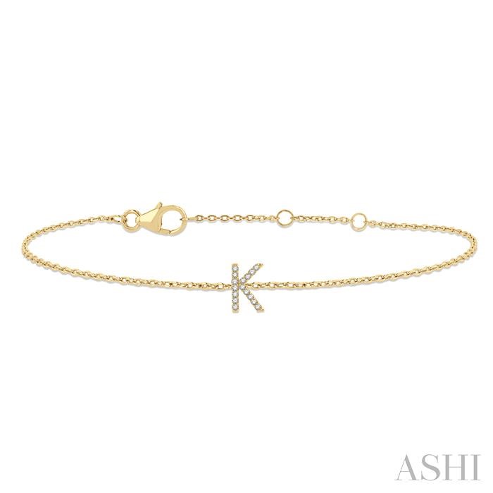 Block 'K' Initial Diamond Chain Bracelet