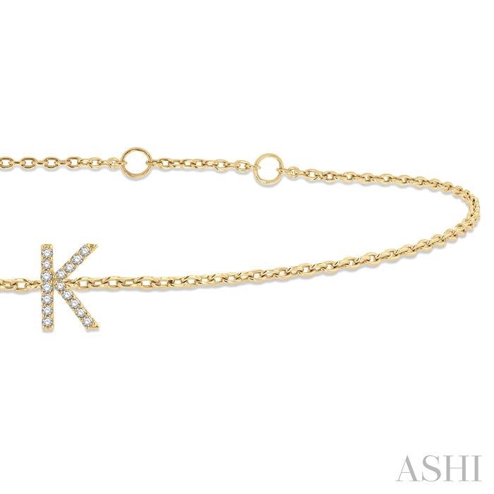 Block 'K' Initial Diamond Chain Bracelet
