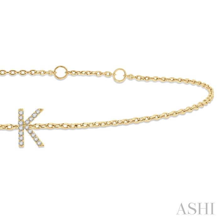 BLOCK 'K' INITIAL DIAMOND CHAIN BRACELET