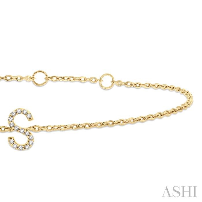 Block 'S' Initial Diamond Chain Bracelet