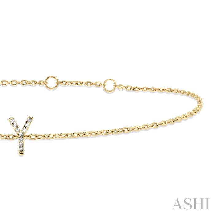 Block 'Y' Initial Diamond Chain Bracelet