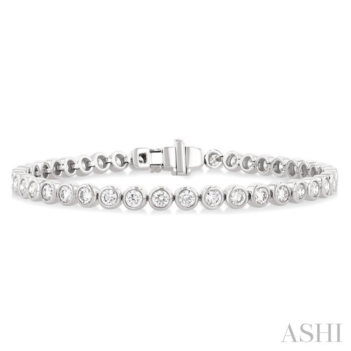 Round Shape Bezel Set Diamond Tennis Bracelet