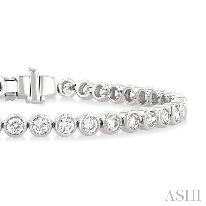 Round Shape Bezel Set Diamond Tennis Bracelet