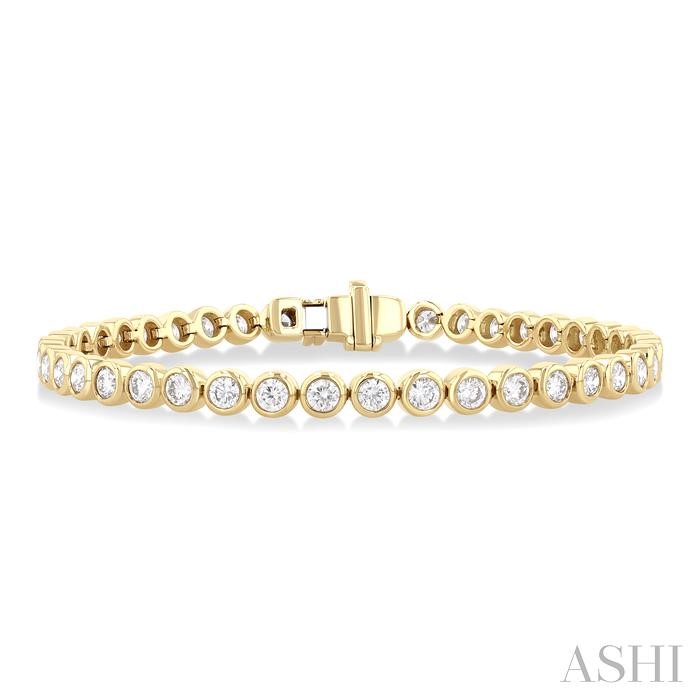 Round Shape Bezel Set Diamond Tennis Bracelet