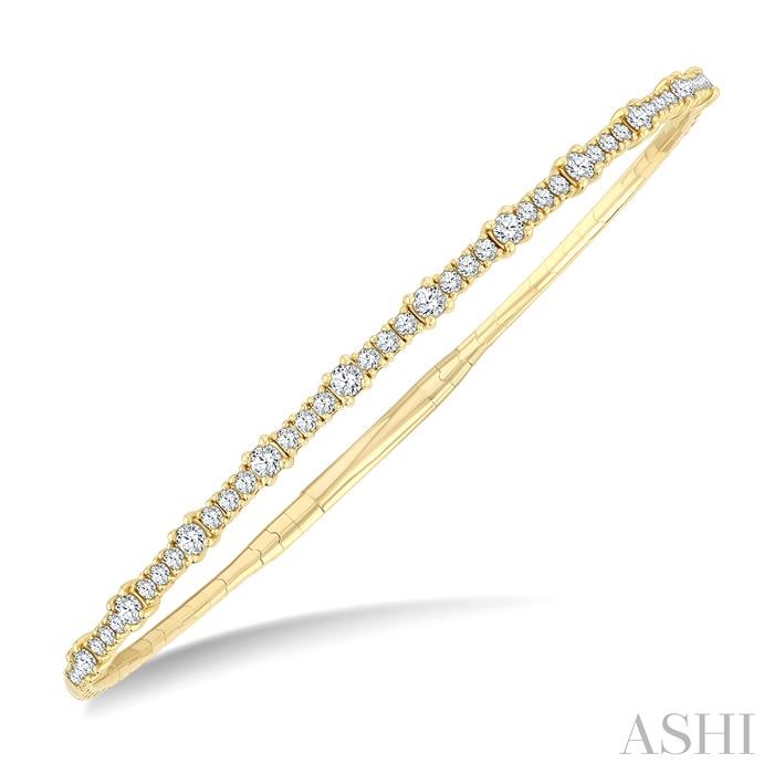 Halfway Diamond Prong-Set Flex Bangle