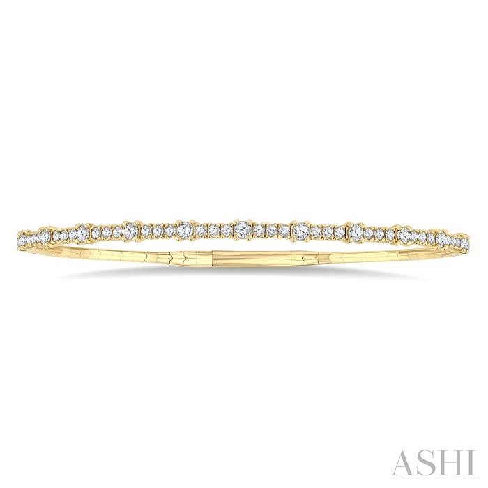 Halfway Diamond Prong-Set Flex Bangle