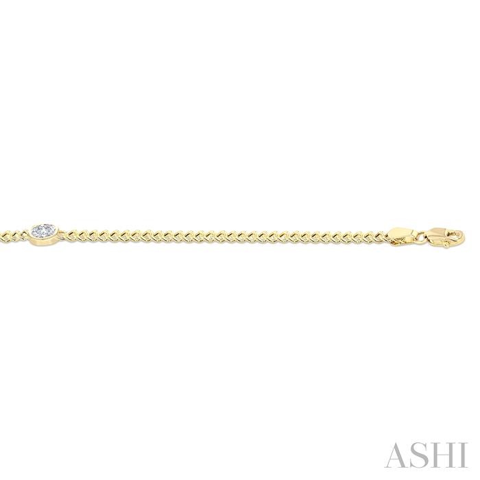 Oval Shape Curb Diamond Fashion Bracelet