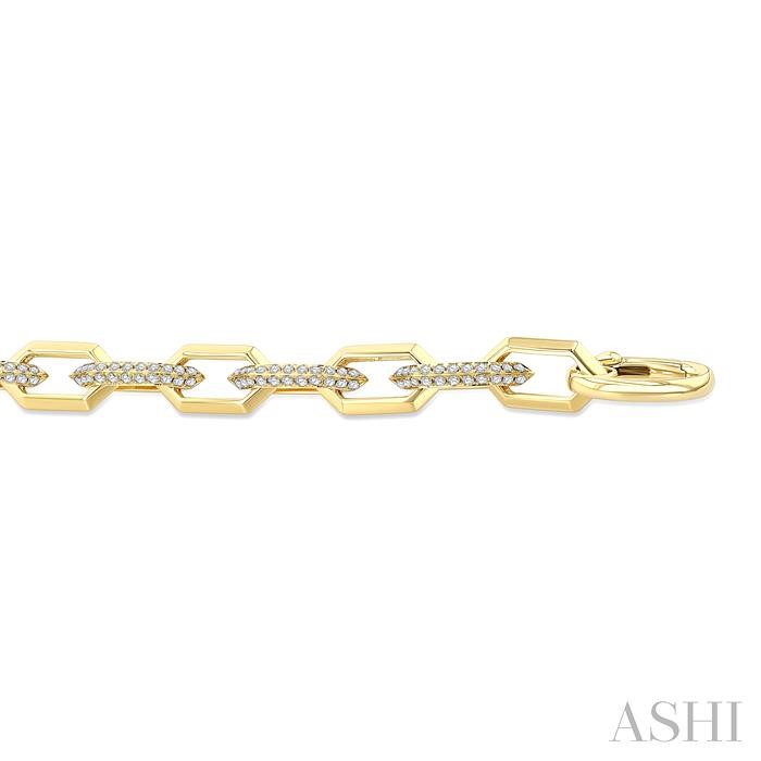 Aeris Gold Hexagon Shape Link Diamond Fashion Bracelet