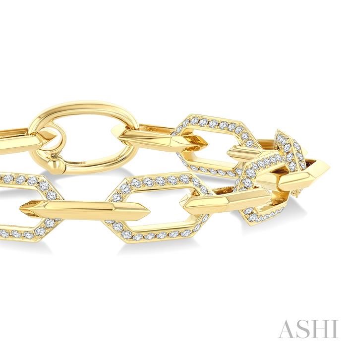Aeris Gold Hexagon Shape Link Diamond Fashion Bracelet