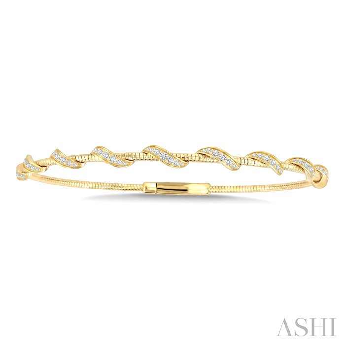 Twisted Diamond Flex Bangle