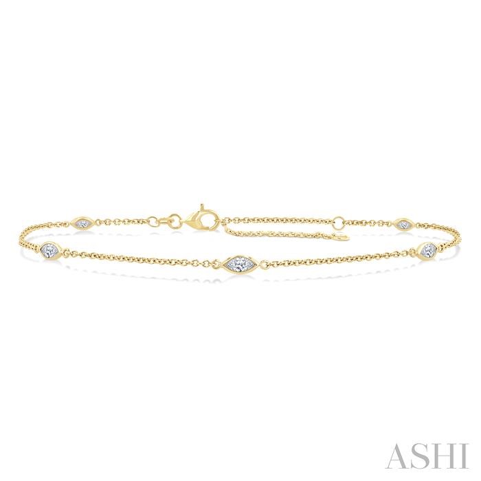 Marquise Shape Diamond Station Chain Bracelet
