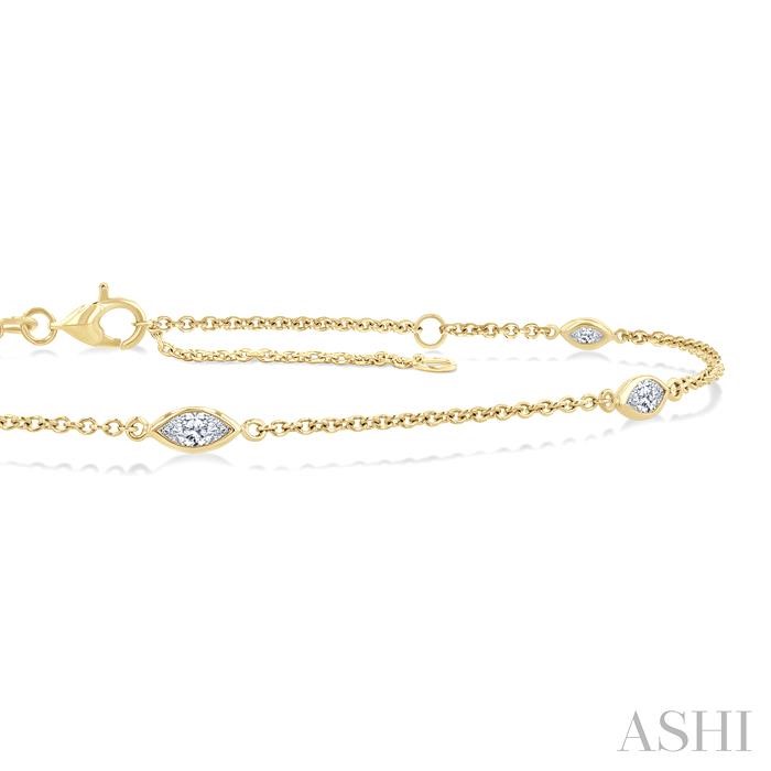 Marquise Shape Diamond Station Chain Bracelet