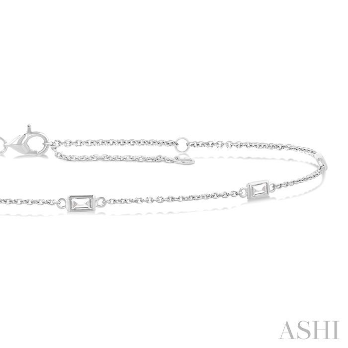 Rectangle Shape Chain Station Diamond Bracelet