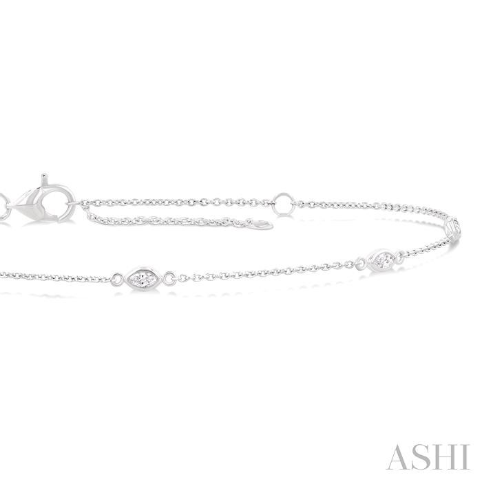 Marquise Shape Diamond Station Chain Bracelet