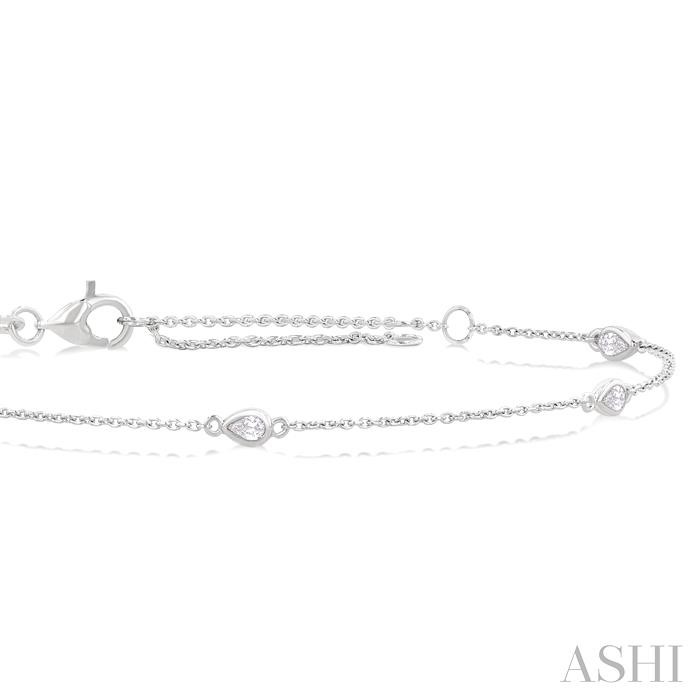 Pear Shape Chain Station Diamond Bracelet