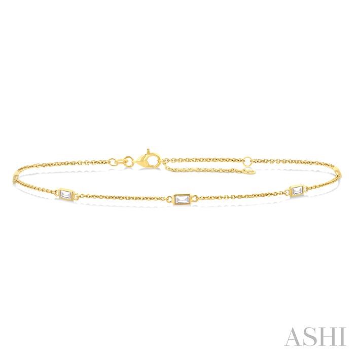 Emerald Shape Chain Station Diamond Bracelet